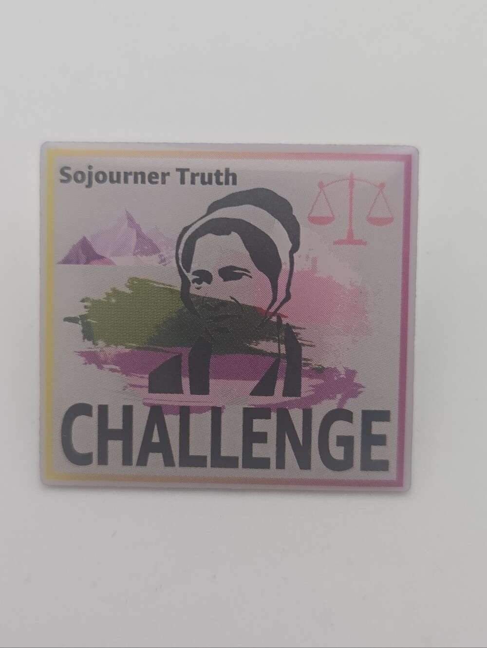 Sojourner Truth Challenge Enamel Lapel Pin 1.25" Educational History Pin